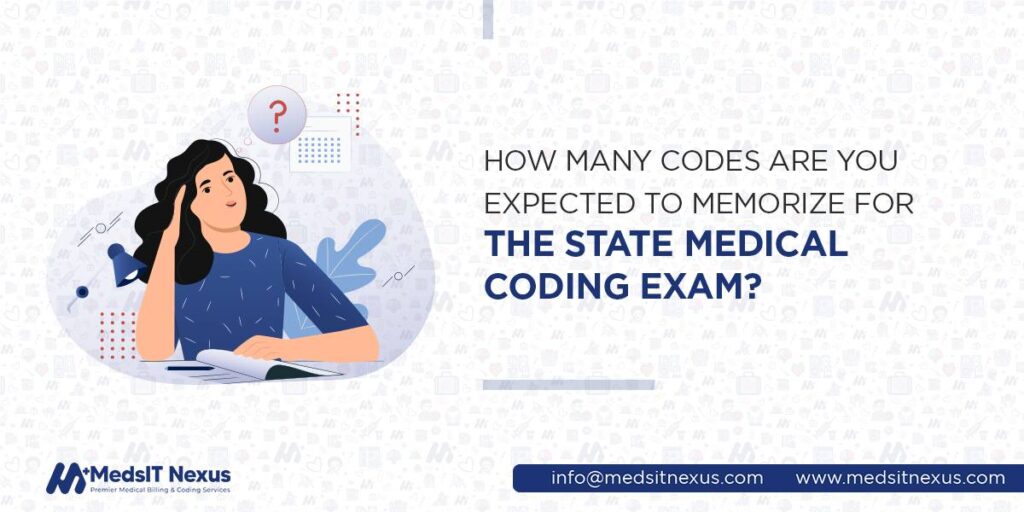 How many codes are you expected to memorize for the state medical coding exam?