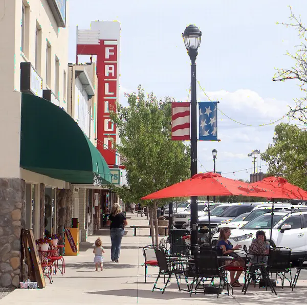 Downtown Fallon street in Churchill County, Nevada