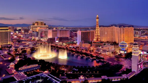 Las Vegas Strip skyline at dusk